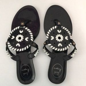 Jack Rogers Georgica Jelly Sandal (Black/White)
